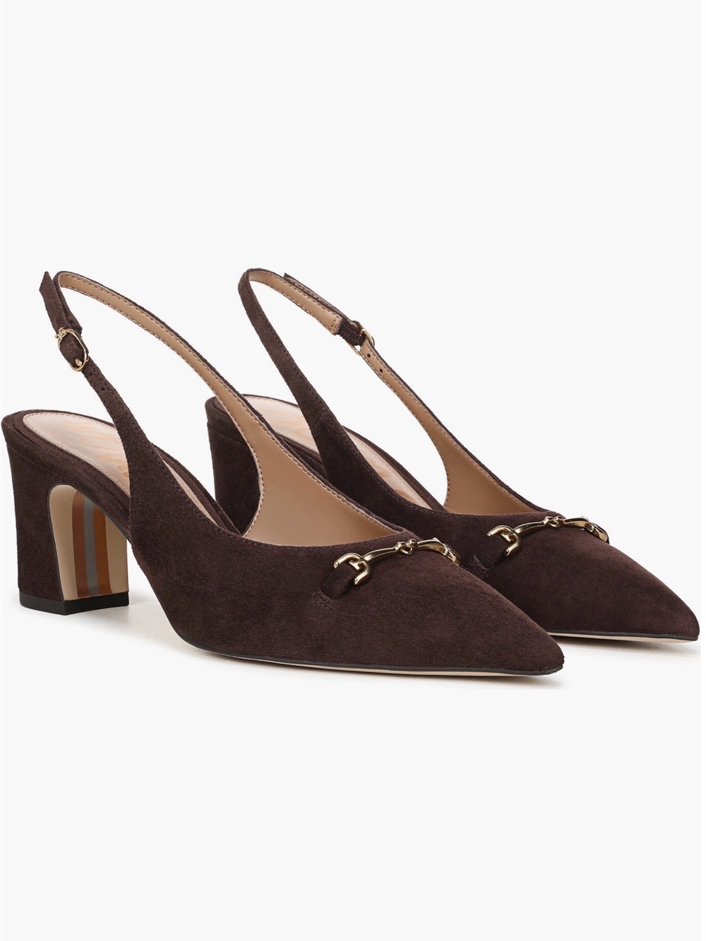 Sam Edelman Chocolate Suede Waller Slingback Pumps